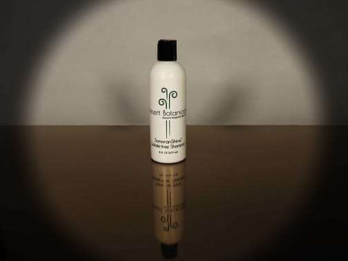 Vignette photo of 8 ounce bottle of SonoranShine Sulfate-free Shampoo